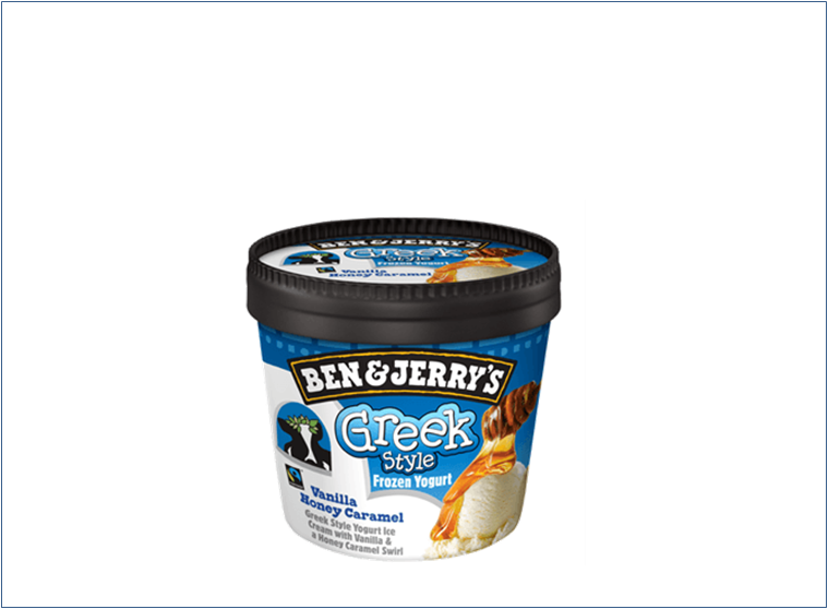 BEN & JERRY'S Greek Style Vanilla Honey Caramel